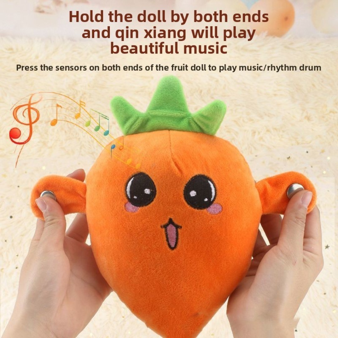 عکس عروسک پولیشی Fruit Sensing Rhythm Toy | پیانویی و تعاملی با ارتفاع 20cm نحوه استفاده دونفره از عروسک Fruit Sensing Rhythm Toy
