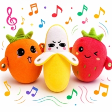 عروسک پولیشی Fruit Sensing Rhythm Toy | پیانویی و تعاملی با ارتفاع 20cm