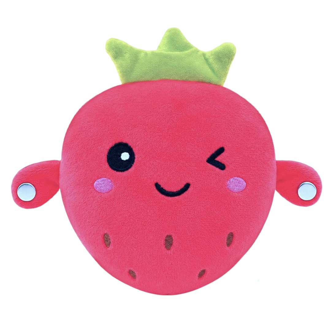 عروسک پولیشی Fruit Sensing Rhythm Toy | پیانویی و تعاملی با ارتفاع 20cm | طرح توت فرنگی صورتی