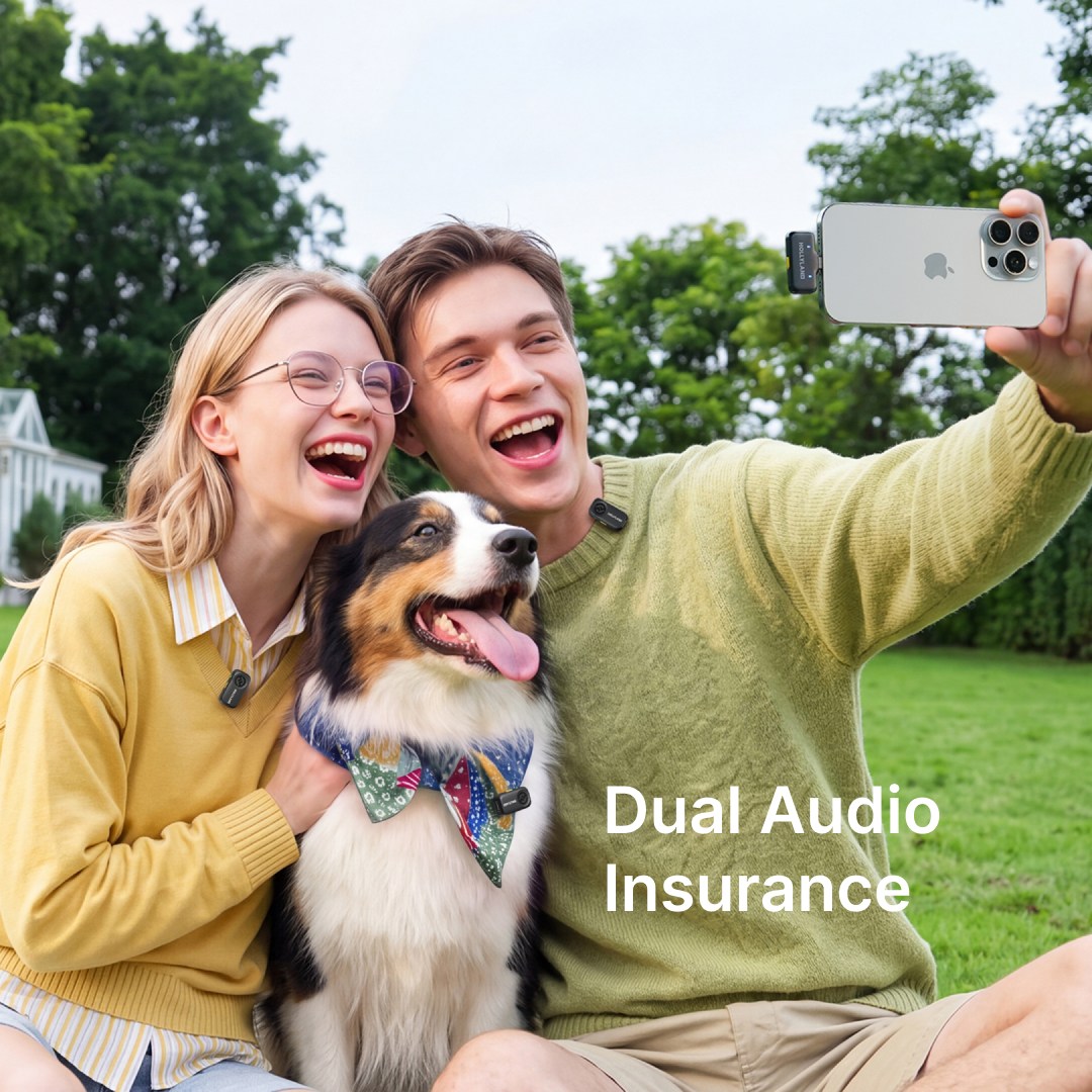 عکس میکروفون بی سیم تایپ سی هالی لند مدل LARK A2 Mini Duo دو گیرنده در میکروفون بی سیم تایپ سی هالی لند مدل LARK A2 Mini Duo