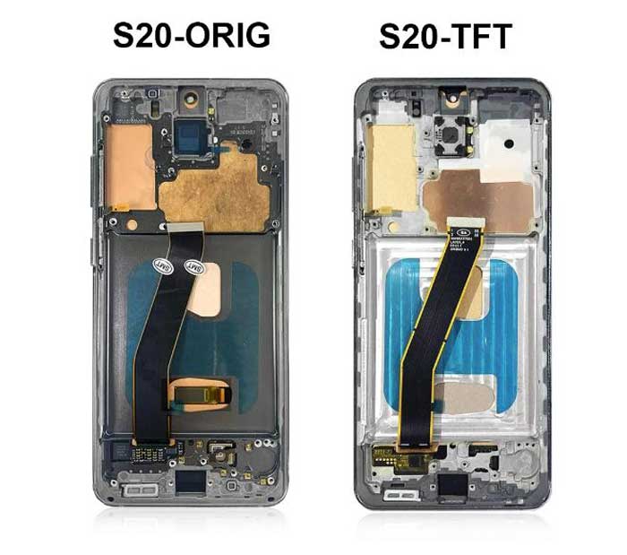عکس کیفیت و انواع ال سی دی گوشی اندروید؛ تفاوت SVC، اورجینال، چین، OLED، IC و استوک نمایشگر بازسازیشده Galaxy S20