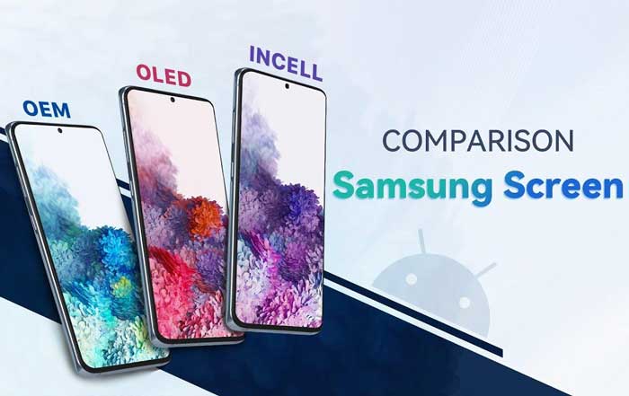 عکس کیفیت و انواع ال سی دی گوشی اندروید؛ تفاوت SVC، اورجینال، چین، OLED، IC و استوک قایسه بازتولید رنگ ال سی دی گوشی