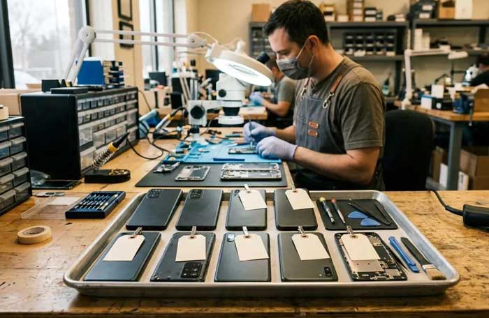 عکس کیفیت و انواع ال سی دی گوشی اندروید؛ تفاوت SVC، اورجینال، چین، OLED، IC و استوک قطعات جایگزین با برچسب و تفکیک مدل گوشی