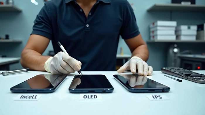 عکس کیفیت و انواع ال سی دی گوشی اندروید؛ تفاوت SVC، اورجینال، چین، OLED، IC و استوک مقایسه فناوریهای نمایشگر Incell & OLED و IPS
