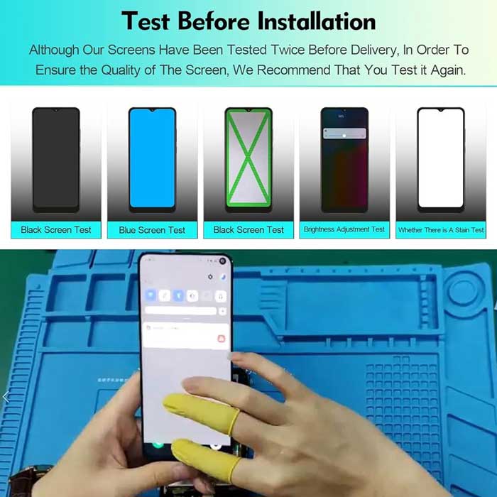 عکس کیفیت و انواع ال سی دی گوشی اندروید؛ تفاوت SVC، اورجینال، چین، OLED، IC و استوک بررسی روشنایی و عملکرد تاچ قبل از نصب