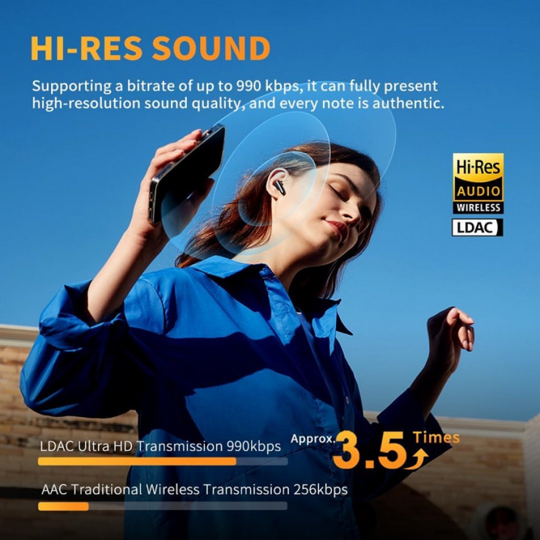 هدفون بلوتوثی کیو سی وای مدل HT10 AilyBuds Pro | ویژگی‌های HI-RES Sound