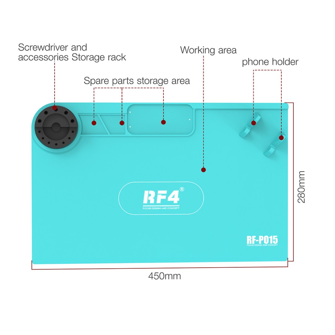 پد انتی استاتیک ضد لغزش سیلیکونی آر اف فور مدل RF-P015