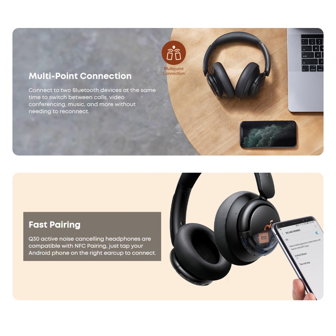 درایورهای صوتی هدفون Anker Soundcore Life Q30 A3028