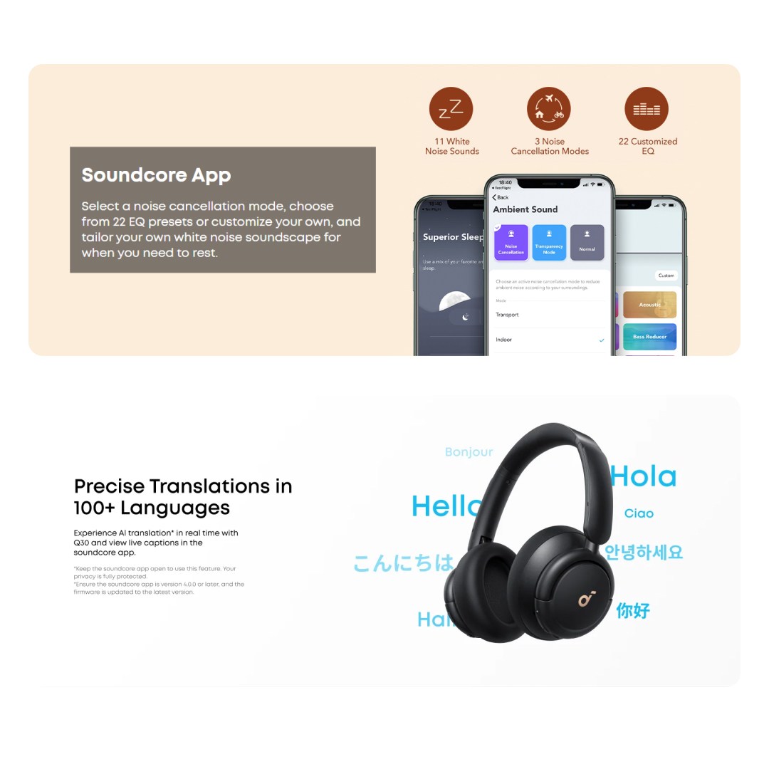 تنظیم اکولایزر هدفون Anker Soundcore Life Q30 از طریق اپلیکیشن Soundcore