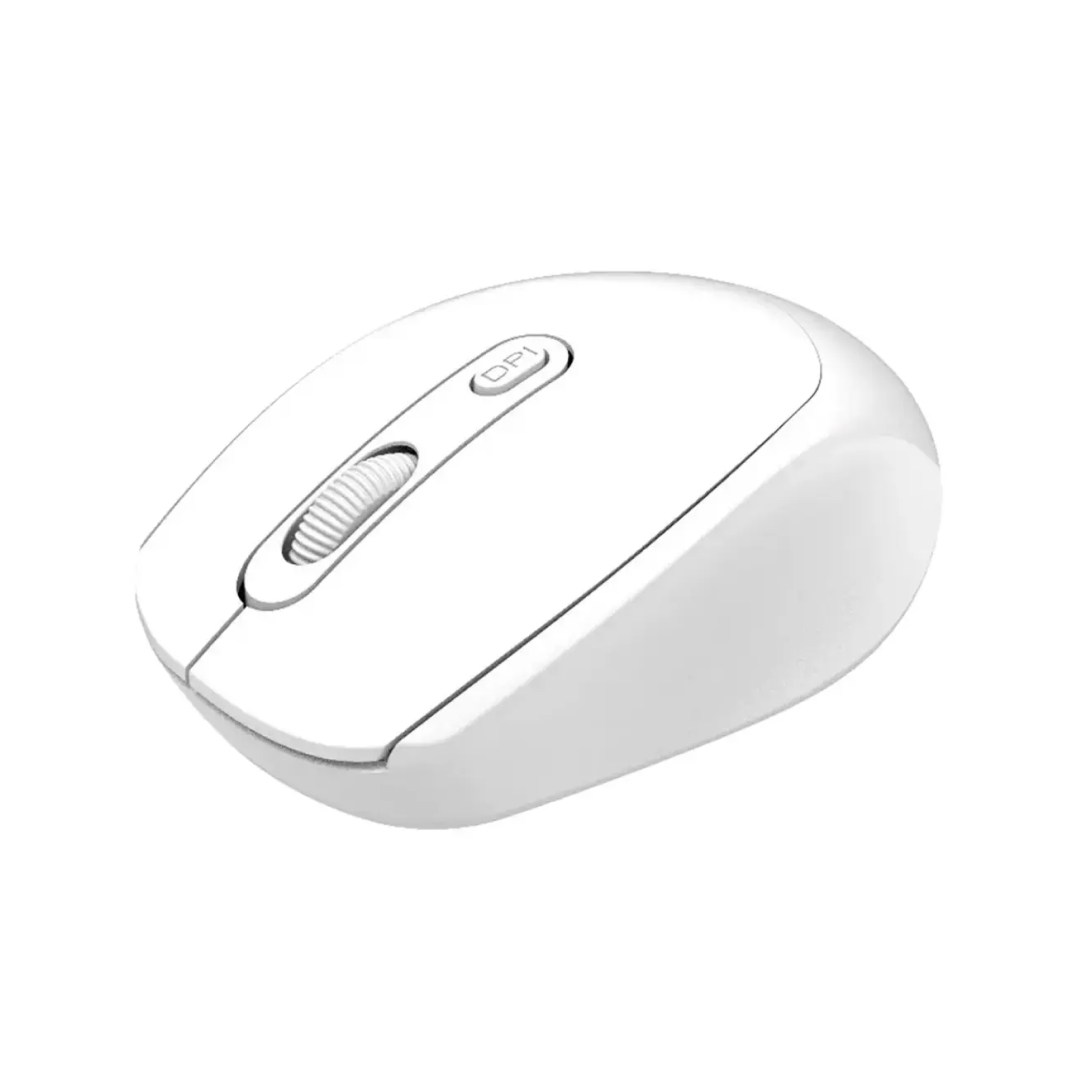 ماوس بی‌سیم پرودو مدل Dual Mode با دقت 1600 DPI | رنگ سفید از سه‌رخ