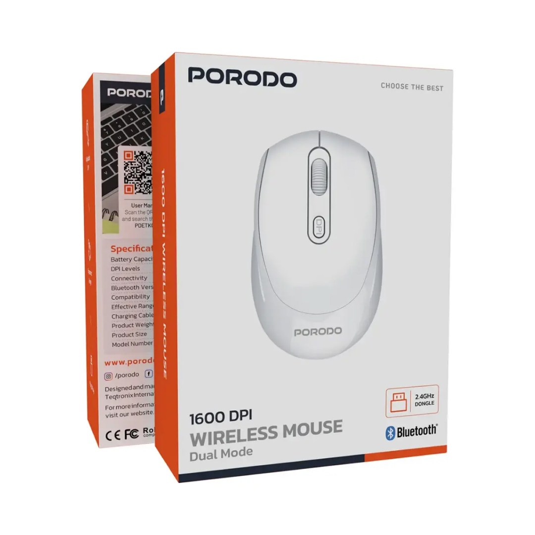 جعبه ماوس بی‌سیم پرودو مدل Dual Mode با دقت 1600 DPI
