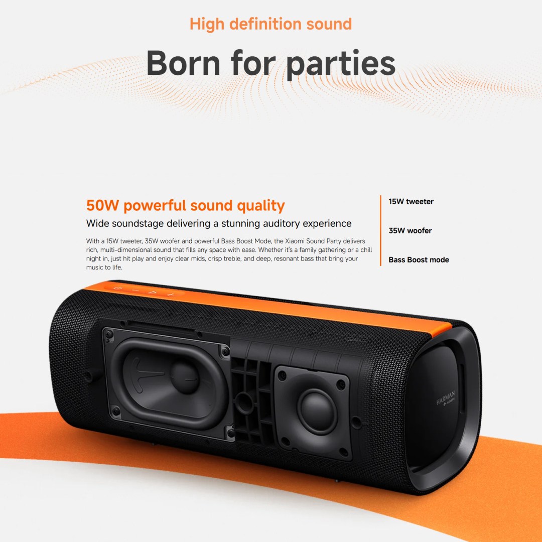 مشخصات ویژگی‌های اسپیکر بلوتوثی شیائومی Sound Party مدل MDZ-39-DB با توان ۵۰ وات